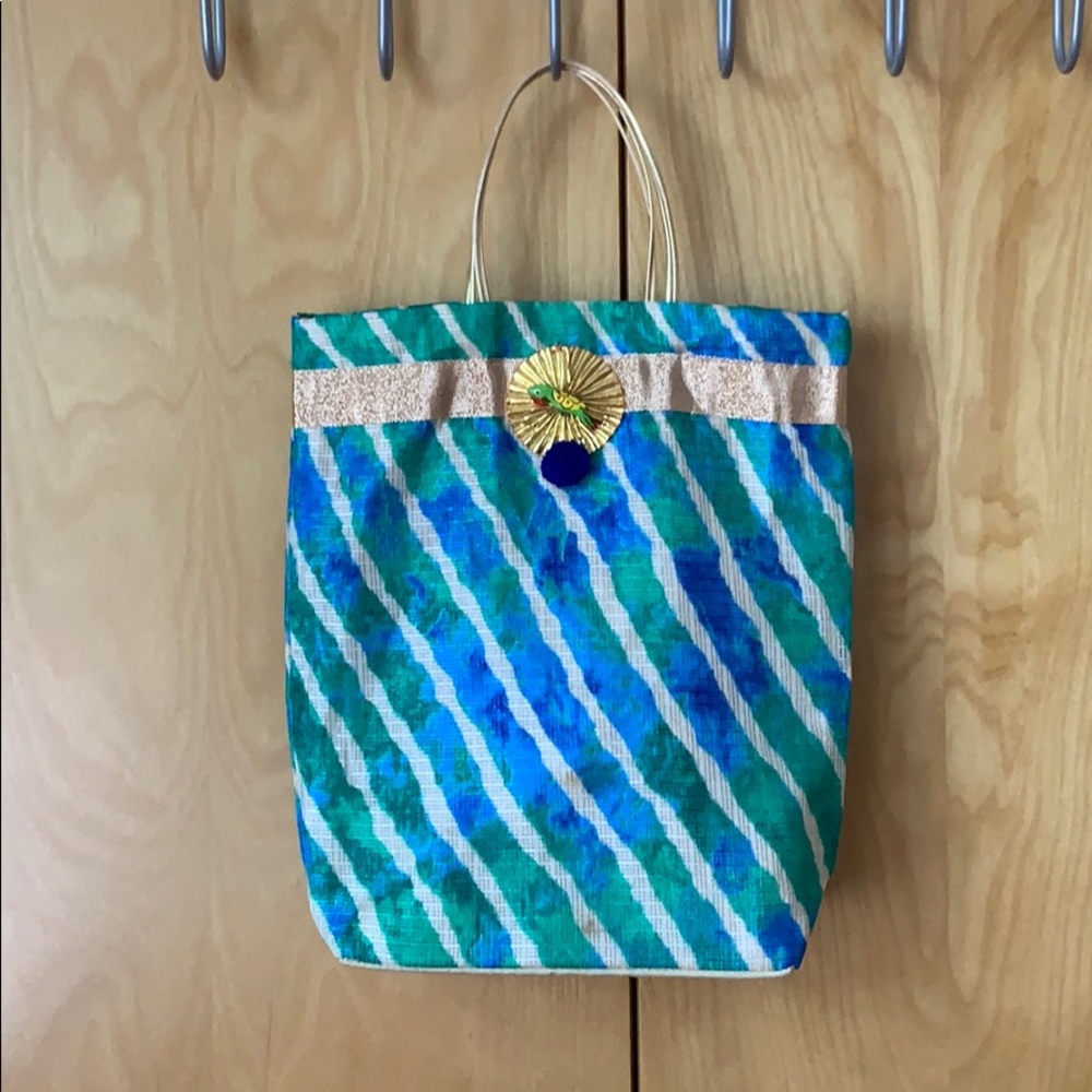 Gorgeous peacock Indian cloth bag NWOT